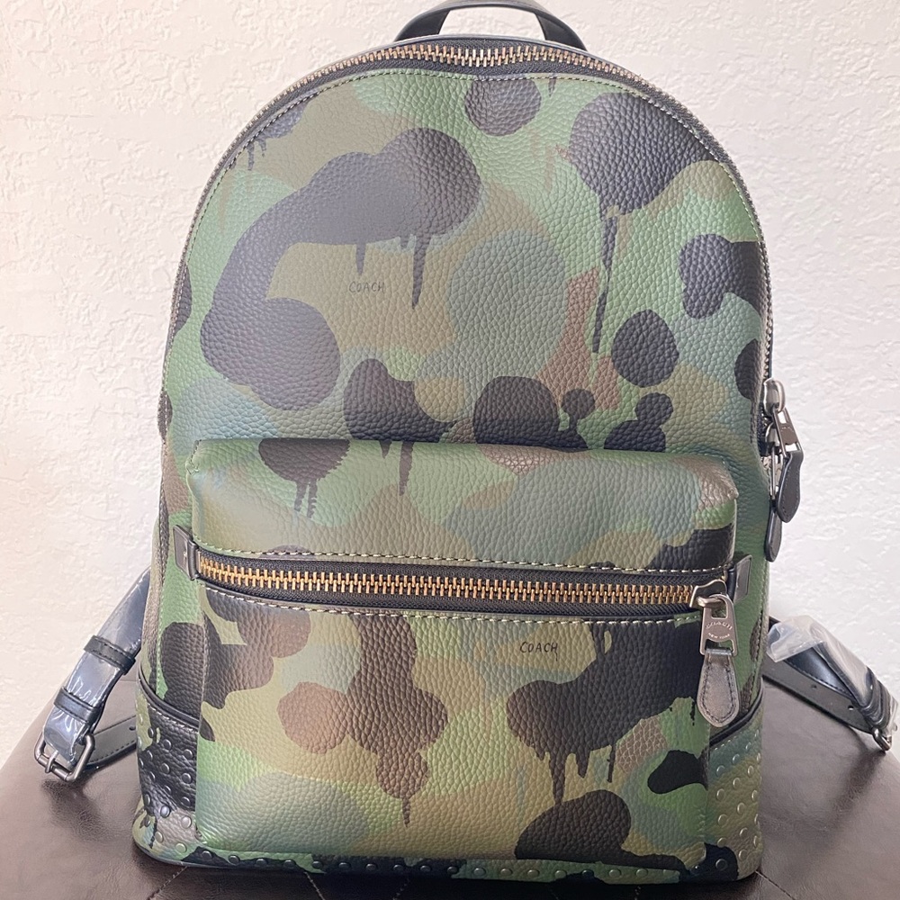 Coach Wild Beast Leather Army Fatigue Backpack